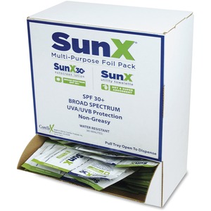 SunX+CoreTex+SPF30+Sunscreen+Towelettes+with+Dispenser+-+Lotion+-+Non-greasy%2C+Water+Resistant%2C+Sweat+Proof%2C+Oil-free%2C+PABA-free+-+1+Each