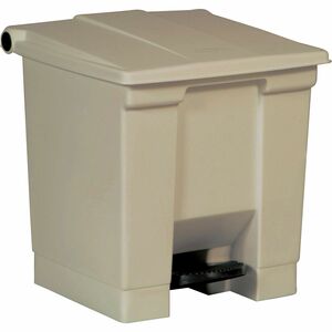 Rubbermaid+Commercial+Step-on+Waste+Container+-+8+gal+Capacity+-+17.1%26quot%3B+Height+x+15.8%26quot%3B+Width+x+16.3%26quot%3B+Depth+-+Plastic+-+Beige+-+1+Each