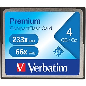 Verbatim 4GB 233X Premium CompactFlash Memory Card - 1 Card/1 Pack - Retail