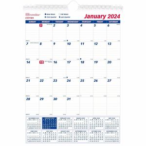 Brownline Ruled Block Wall Calendar - Professional - Julian Dates - Monthly - 1 Year - January 2022 till December 2022 - 1 Month Single Page Layout - 8