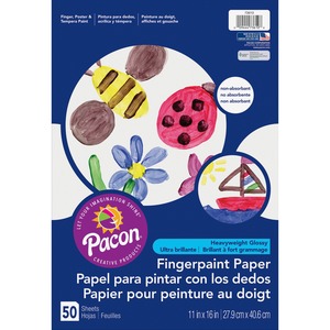 Pacon+Fingerpaint+Paper+-+50+Sheets+-+11%26quot%3B+x+16%26quot%3B+-+White+Paper+-+Non+Absorbant%2C+Bleed+Resistant%2C+Smear+Resistant+-+1+%2F+Pack