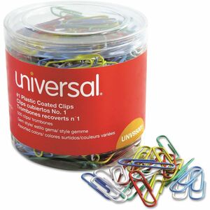 Universal+Paper+Clip+-+No.+1+-+1.8%26quot%3B+Length+x+0.5%26quot%3B+Width+-+Assorted%2C+Blue%2C+Green%2C+Red%2C+White%2C+Yellow+-+Plastic%2C+Steel+Wire+-+500+%2F+Pack