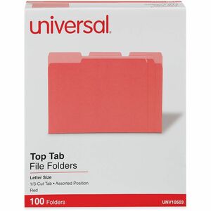 Universal+Single+Ply+Colored+Top+Tab+File+Folder+-+Letter+-+8.5%26quot%3B+x+11%26quot%3B+-+1%2F3+Tab+Cut+on+Assorted+Position+-+100+%2F+Box+-+Yellow%2C+Light+Yellow