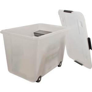 Advantus+15-gallon+Rolling+Storage+Tub+-+External+Dimensions%3A+23.8%26quot%3B+Width+x+15.7%26quot%3B+Depth+x+15.7%26quot%3B+Height+-+15+gal+-+Stackable+-+Plastic+-+Clear+-+For+Document+-+1+Each