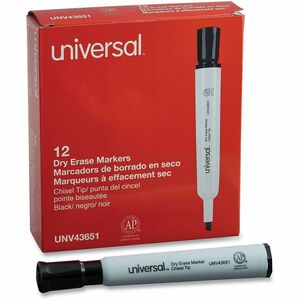 Universal+Dry+Erase+Marker%2C+Broad+Chisel+Tip%2C+Black%2C+Dozen+-+Chisel+Marker+Point+-+Black+Ink+-+Dry+-+General+Purpose+-+1+Dozen
