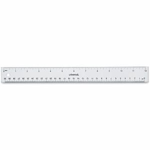 Universal+59022+Acrylic+Ruler+-+12%26quot%3B+Length+-+1%2F16+Graduations+-+Metric%2C+Standard+Measuring+System+-+Plastic+-+Clear+-+1+Each