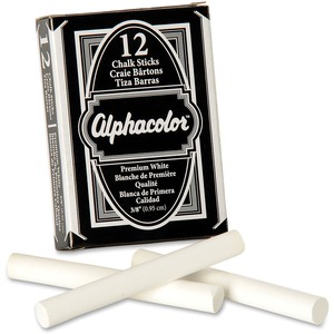 Quartet+Alphacolor+Premium+Chalk+Sticks+-+0.4%26quot%3B+Diameter+-+White+-+12+%2F+Box+-+Non-toxic