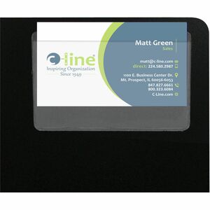 C-Line+Self-adhesive+Business+Card+Holders+-+3.5%26quot%3B+Height+x+2%26quot%3B+Width+x+2.4%26quot%3B+Length+-+Polypropylene+-+Clear+-+10+%2F+Pack