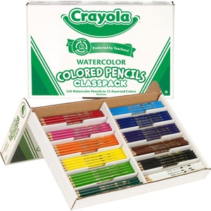 Crayola+Classpack+Watercolor+Pencil+Set+-+Assorted+Lead+-+Wood+Barrel+-+Pre-sharpened%2C+Non-toxic+-+240+%2F+Box