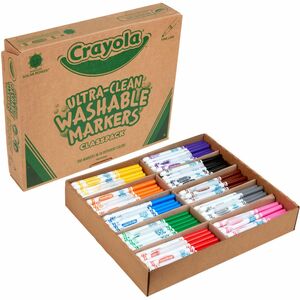 Crayola+10-Color+Ultra-Clean+Washable+Marker+Classpack+-+Fine+Marker+Point+-+Washable+-+Assorted+Ink+-+Water+Based+-+200+%2F+Box