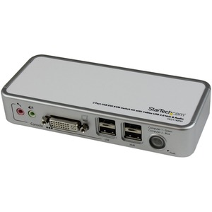 StarTech.com 2 Port USB DVI KVM Switch Kit with Cables USB 2.0 Hub & Audio - USB DVI KVM with Cables and Audio Switching - KVM / audio / USB switch - USB - 2 ports - 1 local user