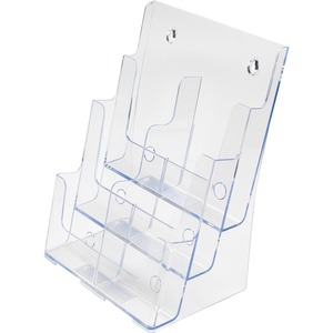Deflecto+Multi-Compartment+DocuHolder+-+6+Pocket%28s%29+-+3+Tier%28s%29+-+13.75%26quot%3B+Height+x+9%26quot%3B+Width+x+7.50%26quot%3B+Depth+-+Desktop+-+Leaflet+Size+-+Clear+-+Plastic+-+1+Each