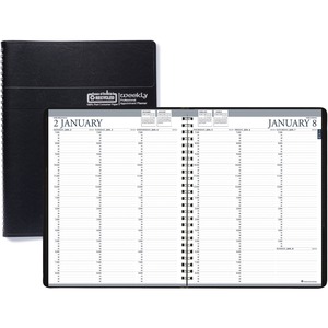 House of Doolittle Black Professional Weekly Planner - Julian Dates - Weekly - January 2023 till December 2023 - 7:00 AM to 8:45 PM - Quarter-hourly - 1 Week Double Page Layout - 8 1/2