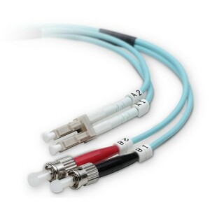 Belkin Fiber Optic Patch Cable - LC Male - ST Male - 65.62ft - Aqua