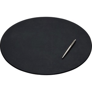 Dacasso+Oval+Conference+Pad+-+17%26quot%3B+Width+x+14%26quot%3B+Depth+-+Felt+Backing+-+Leather+-+Black