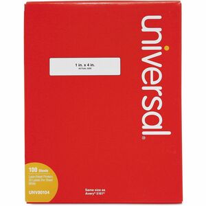 Universal+Address+Label+-+x+1%26quot%3B+Width+x+4%26quot%3B+Length+-+Permanent+Adhesive+-+Rectangle+-+Inkjet%2C+Laser+-+White+-+Paper+-+Self-adhesive%2C+Peel+%26+Stick+-+20+%2F+Sheet+-+100+Total+Sheets+-+2000+Total+Label%28s%29+-+For+Label+Printer+-+2000+%2F+Box