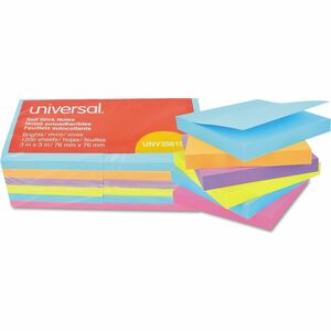 Universal+Note+Pad+-+100+x+Bright+Assorted+-+Square+-+100+Sheets+per+Pad+-+Assorted+Bright+-+Self-stick%2C+Residue-free+-+12+%2F+Pack