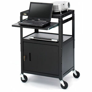 Bretford CA2642NSE Adjustable Height Multipurpose Cart with Cabinet - Steel-Steel-Steel - 