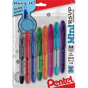 Pentel+Mini+R.S.V.P.+Ballpoint+Pens+-+Medium+Pen+Point+-+Assorted+Ink+-+8+%2F+Pack