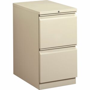 HON+Brigade+H33823R+Pedestal+-+28%26quot%3B+Height+x+15%26quot%3B+Width+x+22.9%26quot%3B+Depth+-+Total+Drawer%28s%29%3A+2+-+Finish%3A+Putty+-+Radius+Pull%2C+Lockable%2C+Casters%2C+Durable%2C+Sturdy+-+For+File+Storage%2C+Desk%2C+Office%2C+Workstation+-+1+Each