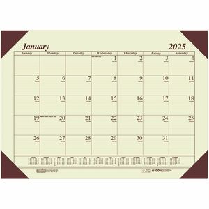 House+of+Doolittle+Ecotones+Compact+Calendar+Desk+Pads+-+Julian+Dates+-+Monthly+-+1+Year+-+January+2024+-+December+2024+-+1+Month+Single+Page+Layout+-+22%26quot%3B+x+17%26quot%3B+Sheet+Size+-+2.88%26quot%3B+x+2.25%26quot%3B+Block+-+Desk+Pad+-+Tan+-+Leatherette%2C+Paper+-+Holder+-+1+Each
