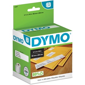 Dymo Internet Postage Labels - 2 5/16" Width x 10" Length - White - 100 / Roll - 100 / Roll