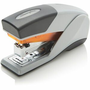 Swingline+Optima+25+Compact+Reduced+Effort+Stapler+-+25+of+20lb+Paper+Sheets+Capacity+-+105+Staple+Capacity+-+Half+Strip+-+1%2F4%26quot%3B+Staple+Size+-+1+Each+-+Gray%2C+Black%2C+Orange