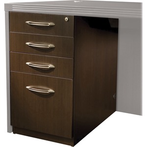 Safco+Aberdeen+Series+Desk+Pedestal+-+27.5%26quot%3B+Height+x+15.3%26quot%3B+Width+x+26.5%26quot%3B+Depth+-+Fluted+Edge+-+Material%3A+Particleboard+-+Finish%3A+Laminate%2C+Mocha+-+Cord+Management%2C+Modesty+Panel%2C+Grommet%2C+Leveling+Glide%2C+Scratch+Resistant%2C+Security+Lock+-+1+Each