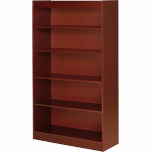 Lorell+Panel+End+Hardwood+Veneer+Bookcase+-+36%26quot%3B+x+12%26quot%3B+x+0.8%26quot%3B+x+60%26quot%3B+-+5+Shelve%28s%29+-+4+Adjustable+Shelf%28ves%29+-+Material%3A+Veneer+-+Finish%3A+Cherry