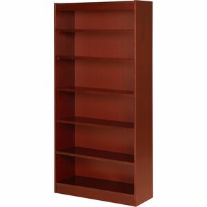 Lorell+Panel+End+Hardwood+Veneer+Bookcase+-+36%26quot%3B+x+12%26quot%3B+x+0.8%26quot%3B+x+72%26quot%3B+-+6+Shelve%28s%29+-+5+Adjustable+Shelf%28ves%29+-+Material%3A+Veneer+-+Finish%3A+Cherry