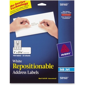 Avery® Repositionable Address Labelss - Sure Feed Technology - 1