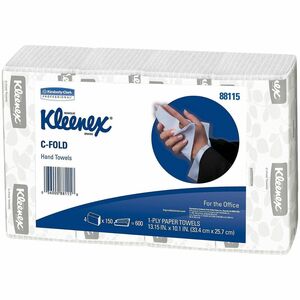 Kleenex+C-Fold+Hand+Towels+-+1+Ply+-+C-fold+-+10.10%26quot%3B+Width+x+13.25%26quot%3B+Length+-+White+-+150%2FBag+-+4+%2F+Pack