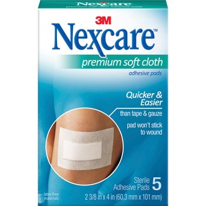 Nexcare+Soft+Cloth+Premium+Adhesive+Gauze+Pad+-+3+Ply+-+2.38%26quot%3B+x+3%26quot%3B+-+15%2FBox+-+White