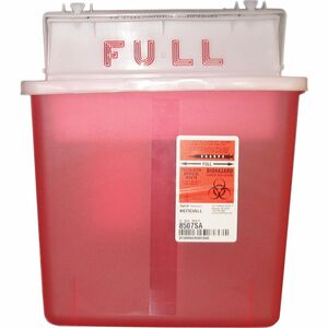 Covidien+Sharpstar+5+Quart+Sharps+Container+with+Lid+-+1.25+gal+Capacity+-+Rectangular+-+11%26quot%3B+Height+x+10.8%26quot%3B+Width+x+4.8%26quot%3B+Depth+-+Red+-+1+Each