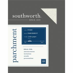 Southworth+Parchment+Specialty+Paper+-+Letter+-+8+1%2F2%26quot%3B+x+11%26quot%3B+-+24+lb+Basis+Weight+-+Parchment+-+100+%2F+Pack+-+Acid-free%2C+Lignin-free+-+Ivory