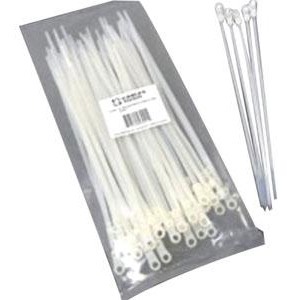 C2G 8in Screw-Mountable Cable Ties - 50pk - Cable Tie Mount - Natural - 50 Pack
