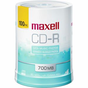 Maxell CD Recordable Media - CD-R - 48x - 700 MB - 100 Pack Spindle