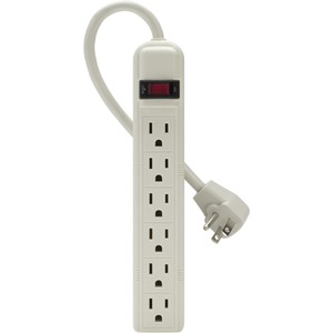 Belkin 6 Outlet Power Strip - 5 foot cord - White - 6 x AC Power - 5 ft Cord - 24 A Current - 125 V AC Voltage - 1.88 kW
