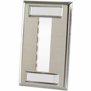 Ortronics Tracjack Stainless Steel Faceplate, Three-Port Single Gang Plate