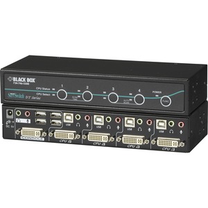 Black Box ServSwitch DT KVM Switch - 4 x 1 - 4 x DVI-I Video, 4 x Type B USB - Desktop
