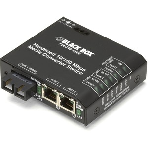 Black Box Fast Ethernet (100-Mbps) Hardened Temperature Switch - (2) 10/100-Mbps Copper RJ45, (1) 100-Mbps Multimode Fiber, 1300nm, 2km, SC, 220V AC-Power