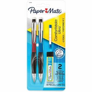 Paper+Mate+Comfortable+Ultra+Mechanical+Pencils+-+0.7+mm+Black+Lead+-+%232+-+Refillable+-+Assorted+Plastic+Barrel+-+2+%2F+Pack