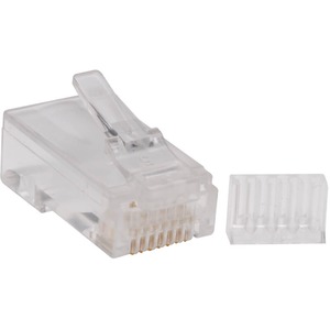Tripp Lite by Eaton Cat6 RJ45 Modular Connector Plug with Load Bar Solid/Stranded Conductor Round Cat6 Wire 100-pack