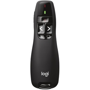 Logitech+R400+Wireless+Presenter+-+Laser+-+Wireless+-+49.21+ft+-+Radio+Frequency+-+2.40+GHz+-+Black+-+USB+-+1+Each