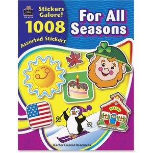 Teacher Created Resources For All Seasons Sticker Book - Self-adhesive - Acid-free, Lignin-free - Assorted - 1008 / Pack