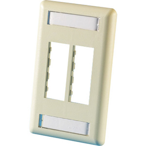 Ortronics Tracjack Faceplate, Four-Port (Single Gang), Plastic
