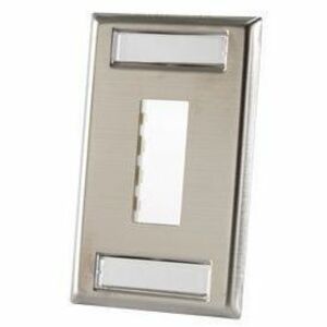 Ortronics TracJack Stainless Steel Faceplate, Two-Port Single Gang Plate