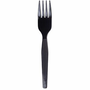 Dixie Medium-Weight Disposable Plastic Forks by GP Pro - 1000/Carton - Polystyrene - Black