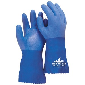 MCR Safety Blue Coat Seamless Gloves - Large Size - Blue - Seamless - 2 / Pair