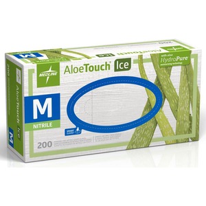 Medline+Aloetouch+Ice+Nitrile+Gloves+-+Medium+Size+-+Latex-free%2C+Textured+-+For+Healthcare+Working+-+200+%2F+Box